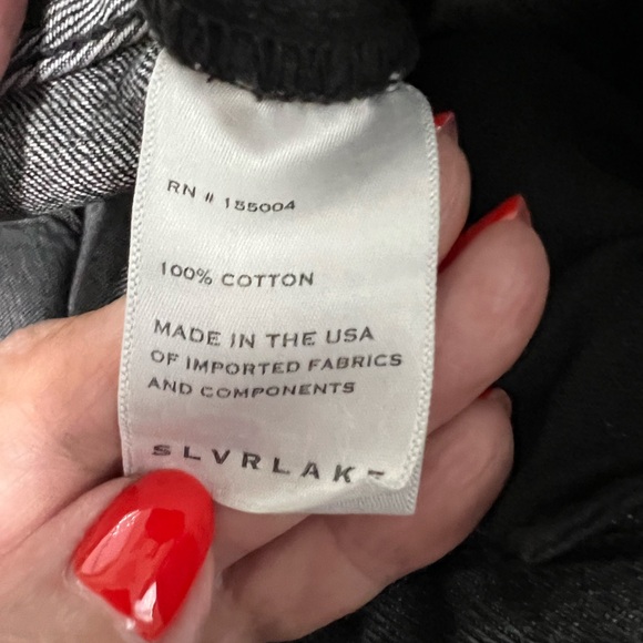 SLVRLAKE Grace Many Moons  gray jeans high waist, wide-leg unfinished cuffs  29 - Picture 9 of 9